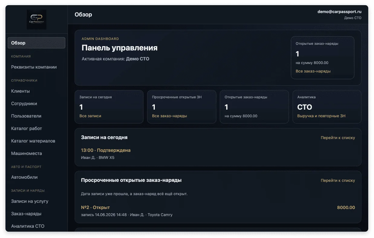 Интерфейс платформы.
