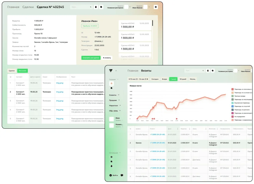 Интерфейс ProstoCRM.